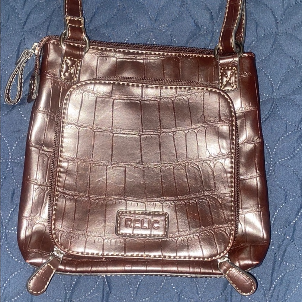 Relic brown leather shoulder/crossbody bag